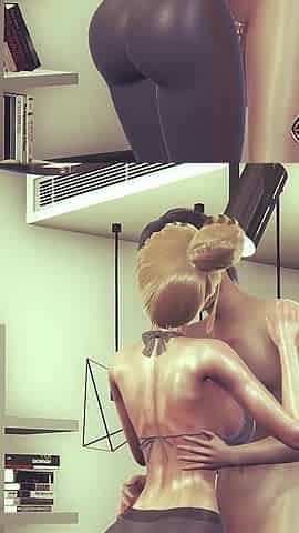Intimate Fitness Trainer Caresses - Sensual Pussy Licking & Fingering Makes Hot Big Tits Trainer Cum Hard in 3D Hentai