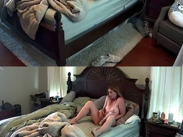 Mama gets caught masturbating in couch