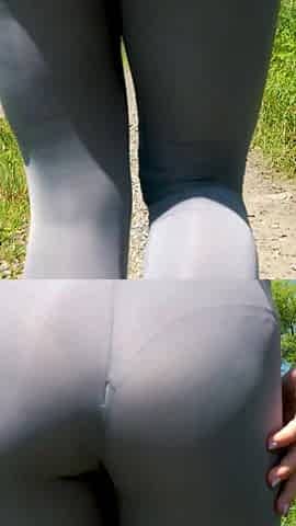 40-worshiping My Walking MILF's Ass in Tight Gray Leggings*4k 60fps
