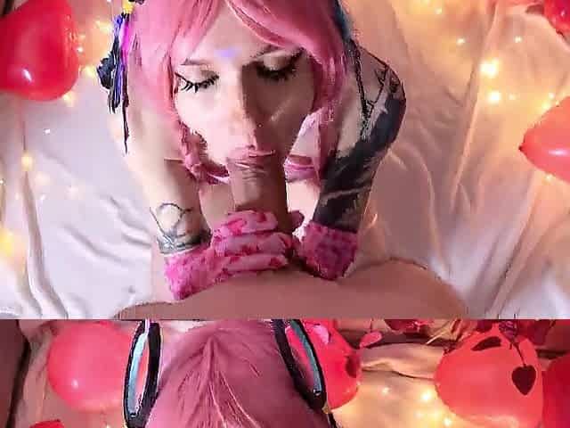 POV oral-sex, cosplay angel, nude feet