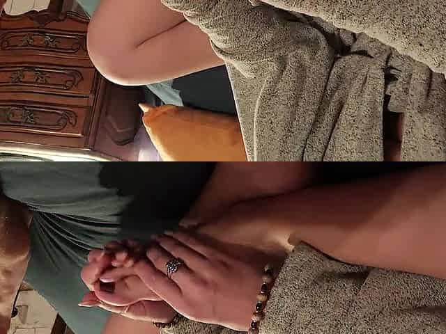 ALICE JERKS TIAGO'S DICK WITH HER FEET