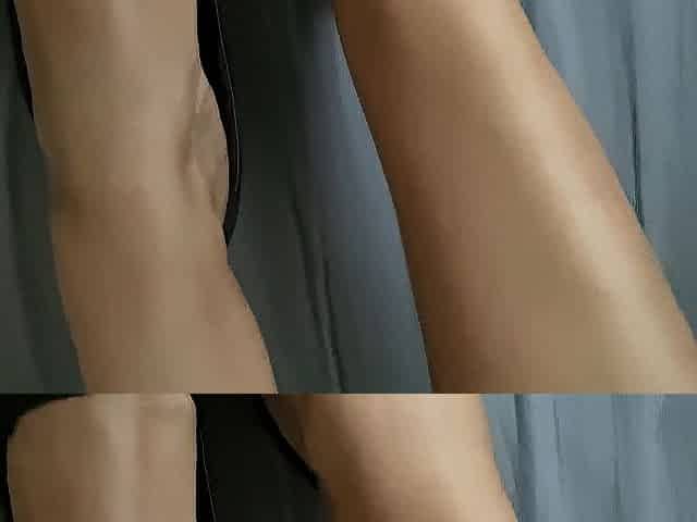 Footjob in a very high heels, one ruined climax, and I cum on her soles