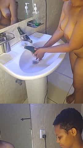 Solo Ebony Musterbate with Cucumber HD