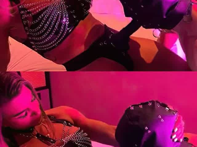 Dominant Muscle Goddess Denise Pegging Her Sub