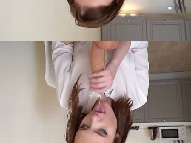 Student 18+ Suck Deep And Ride Dildo On The Table Hard