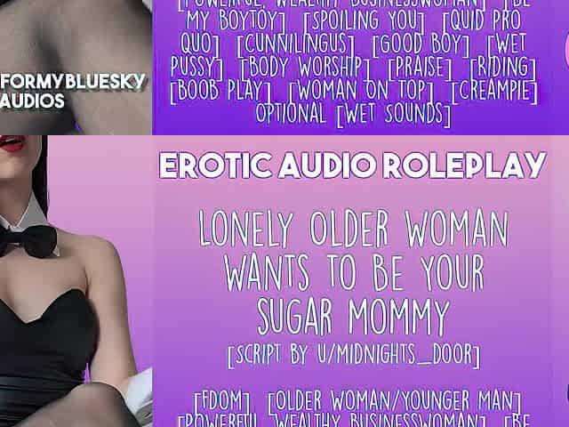 [Audio Roleplay] Lonely Aged Woman Craves to Be Your Sugar Mamma [Master Woman][Obedient Chap]