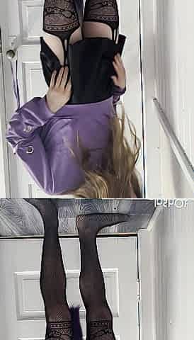 Concupiscent femboy kitty plays with her butt