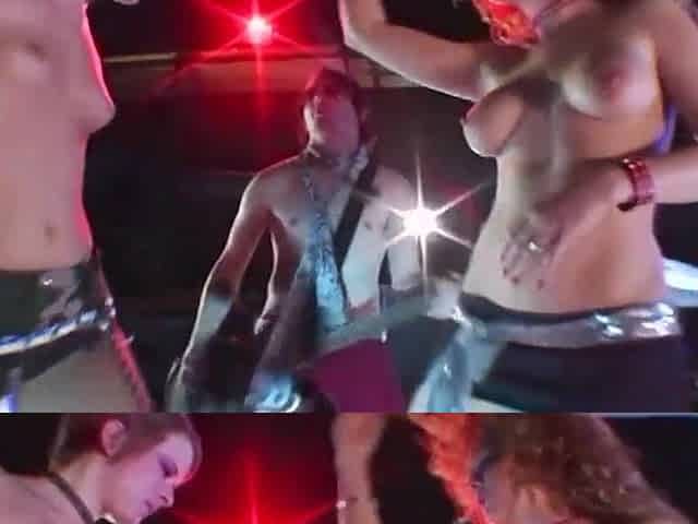 A hotty becomes aroused, utilizes a sex toy at a shop, and participates in a 3some on stage