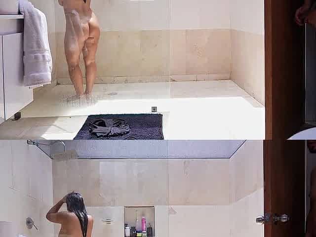 Shower Surprise Turns Steamy: Roommate Invades & Bangs Bellattrix Juicy Vagina