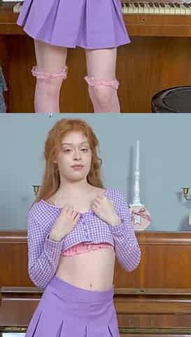 My18teens - a Stunning Redhead Girl Fingers Her Pussy in a Music Class