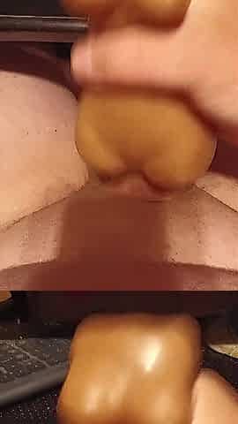 Fingers tease, then shatter throughout taut butt
