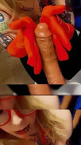 Gloves. Gloryhole? Miss E. Sevens makes her own dreams come true