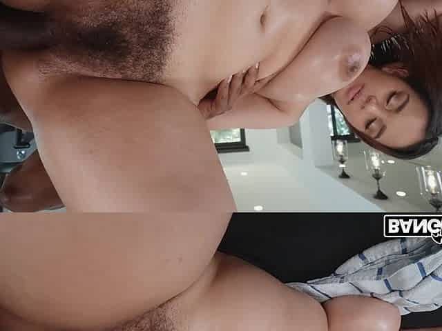 19yo Crystal Chase gets her hairy pussy slammed in spoon
