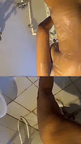 Homemade wife bathing movie scene