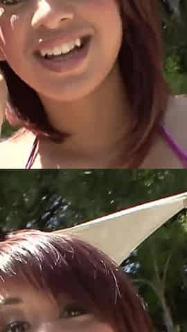 Asian teen Zoey Bennett masturbates and sucks cock for facial