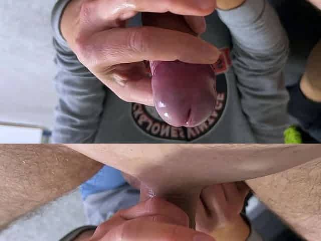 Perfect handjob with multiple orgasms, sperm explosion and