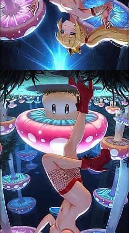 Princess peach humorous bouncing body in a magic forest (Ai animation)