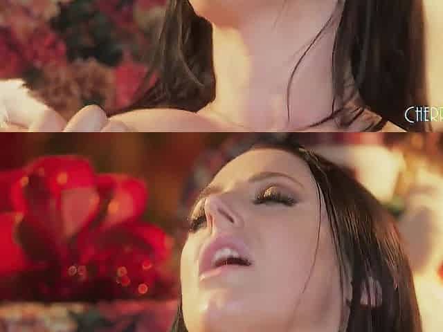 Christmas Cums Early for Breasty Angela White as That babe gets a Large Schlong Gift!