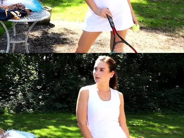 Brunette teen outdoor fuck