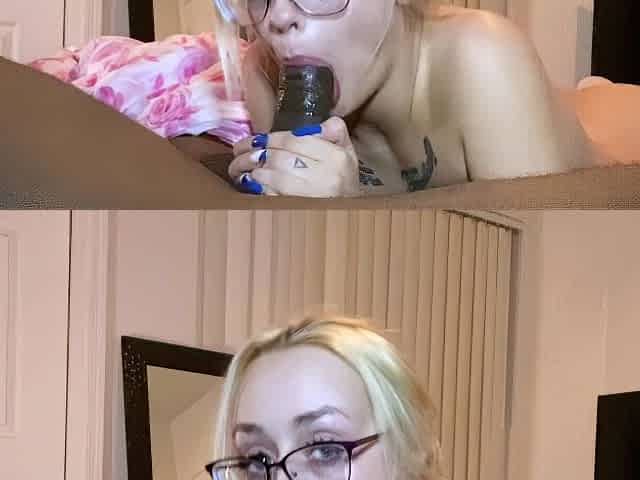 Italian amateur blonde blowing big cock
