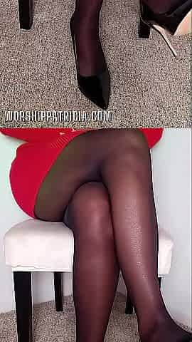 Sheer Ebony Hose Legs in High Heels