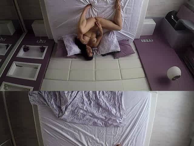 Skinny teen brunette masturbating with toy