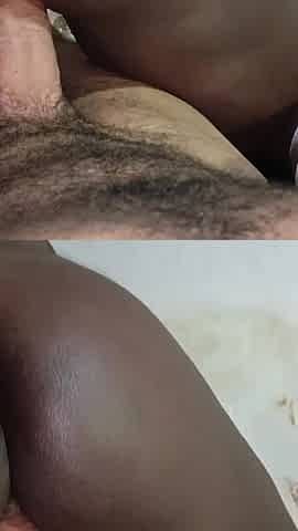 Big Ebony Ass Riding with Hands on the Wall