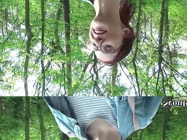 German Outdoor Pov - Rothaarige Lia Louise Nach Der Uni Im Wald Gefickt