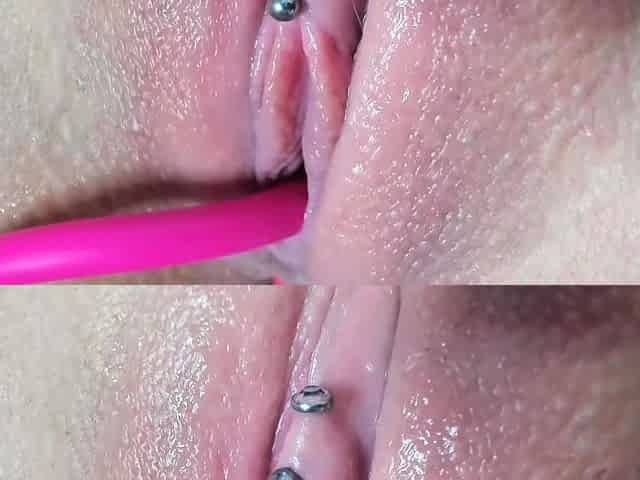 Close up pussy orgasm for toying hottie