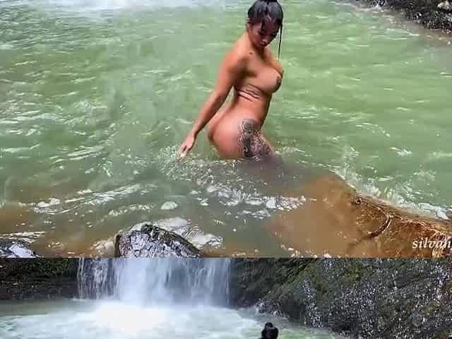 Curvy brunette shares passionate outdoor big cock encounter