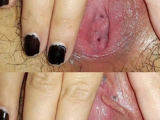 Soaked snatch after bang Close up