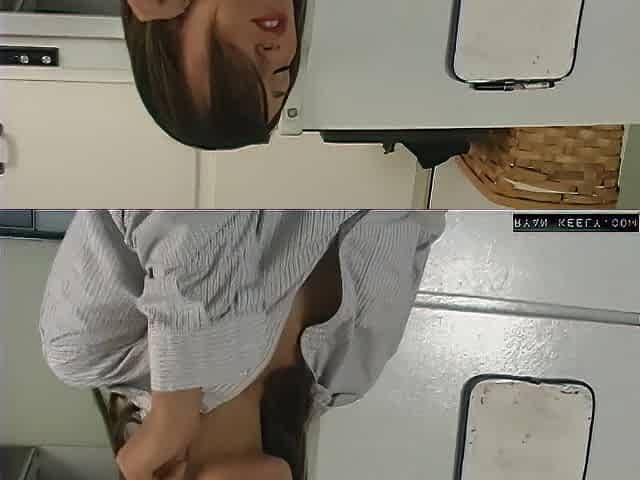 Tiny Teen Ryan Keely masturbating in the kitchen