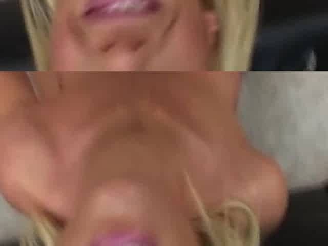 POV deepthroat blowjob by blonde MILF whore - Big dick