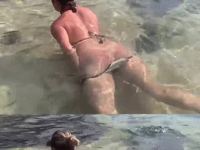 A stranger feeds my jizz to fish in front of everybody