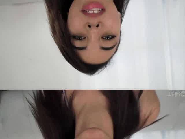 Hot brunette slut gives me a deep blowjob, slurping my cock with gnawing hunger