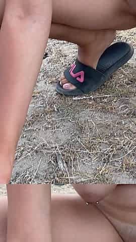 A Compilation of Public Pissing and Creampies in Nature! Road Trip! POV!