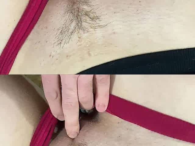Cum in soaked red Pants, Pussyjob