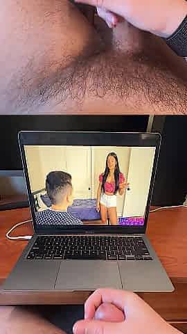 Teen Jerks off To Hawt Step Sis Porn