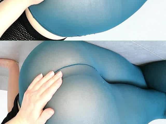 Big, Round Ass: Green Transparent Pantyhose JOI