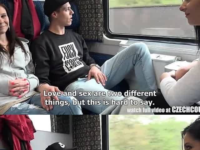 Foursome Sex In Public Train