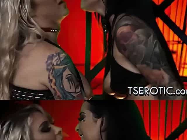 Ts In A Foursome In A Sex Dungeon With Aubrey Kate