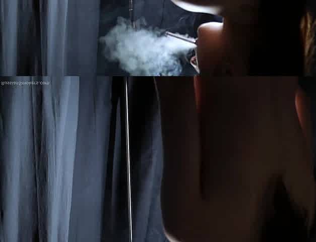 A Little Bit Naked Smoking Girl