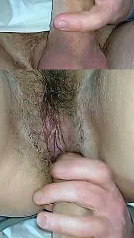 Her beautiful hairy pussy doggy style