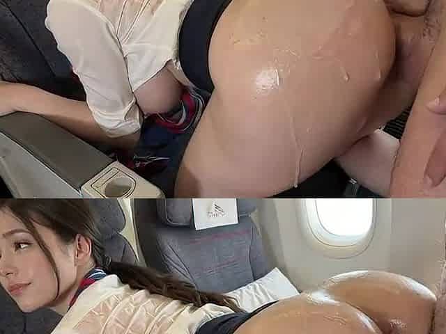 I banged a hawt flight attendant on the plane and filled her vagina with goo [AI Generated]