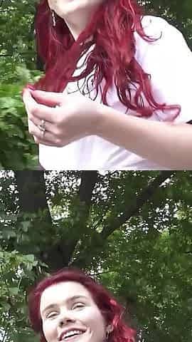German Scout - Redhead Football Fan Mia May Pickup for Anal Fuck at Viewing