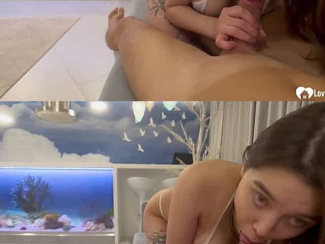 She kept her thong on while fucked hard