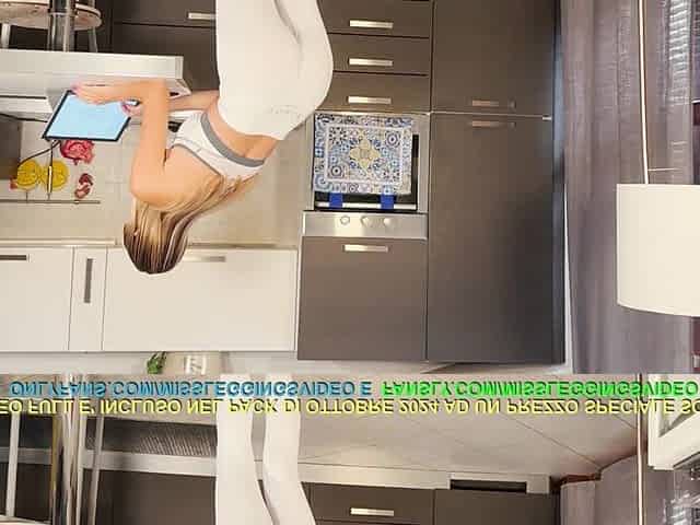 Matrigna in leggings bianchi attillati deve calmare l'erezione del figliastro prima della palestra