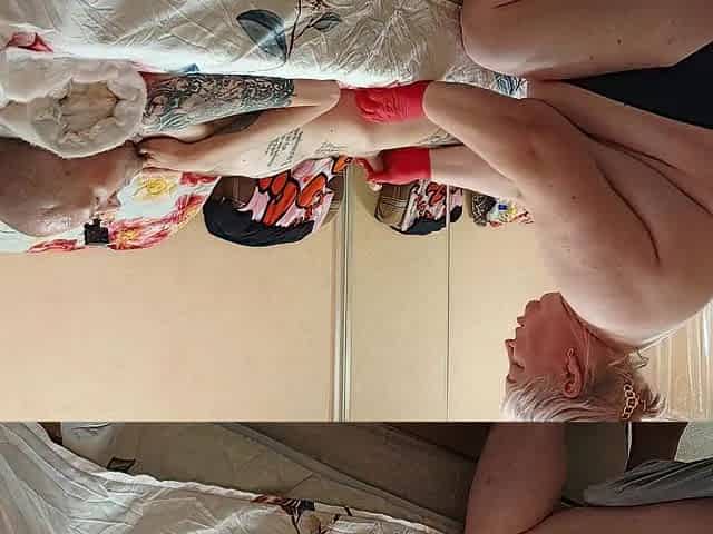 Mother-in-law Does an Oil Massage with a Hand Job