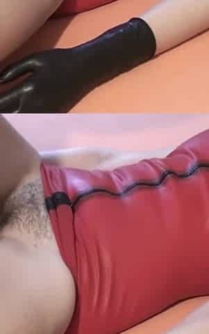 Latex Danielle in red latex dress