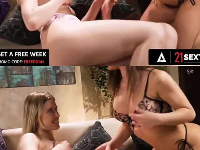 Freya Mayer And Lana Roy - Sexy 18yo Girls Take Turns Fucking Each Others Faces